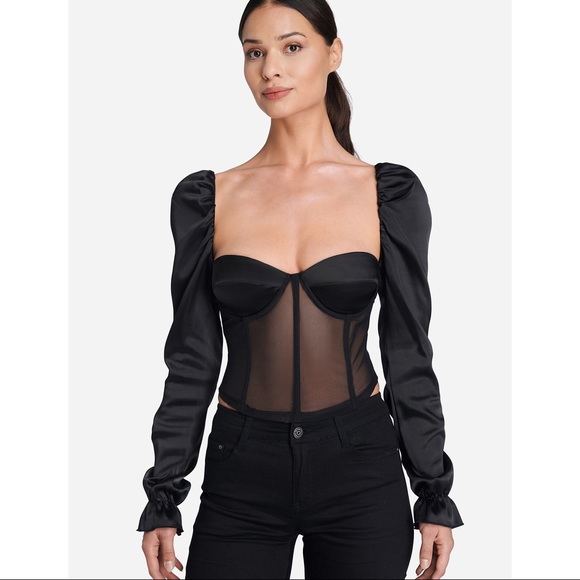 OW Intimates Tops - OW Intimates Shae Puff Top Black Caviar Corset M